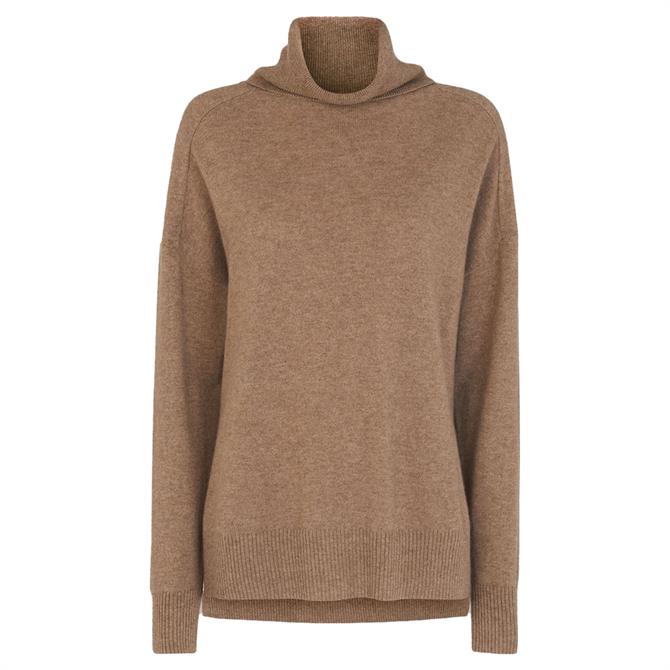 Whistles Cashmere Oatmeal Roll Neck Jumper